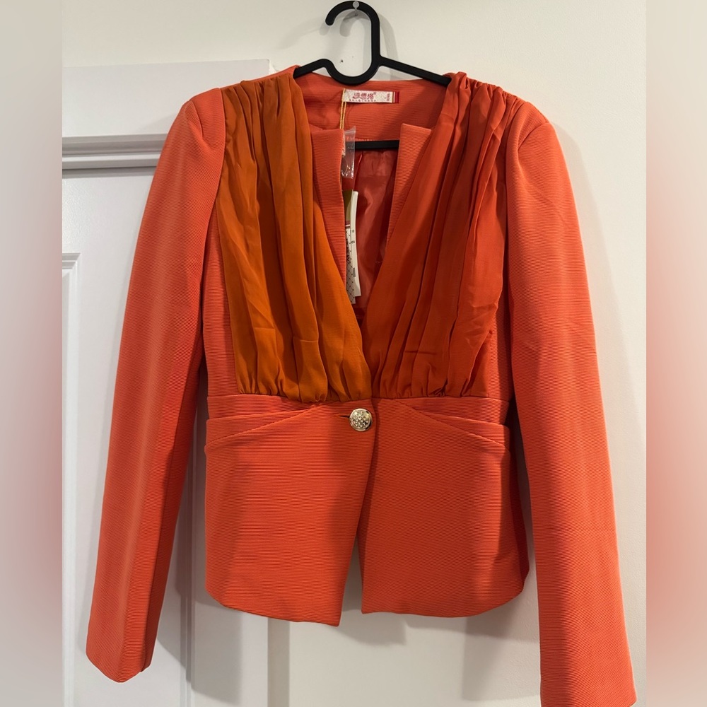 Elegant Orange Women's Jacket